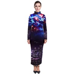 Science-fiction-sci-fi-forward Turtleneck Maxi Dress by Cowasu