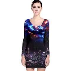 Science-fiction-sci-fi-forward Long Sleeve Velvet Bodycon Dress