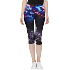 Science-fiction-sci-fi-forward Inside Out Lightweight Velour Capri Leggings  by Cowasu