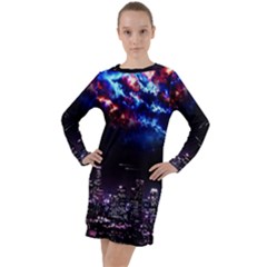 Science-fiction-sci-fi-forward Long Sleeve Hoodie Dress