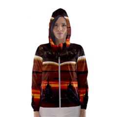 Science-fiction-digital-illustration Women s Hooded Windbreaker