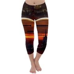 Science-fiction-digital-illustration Capri Winter Leggings 