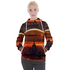 Science-fiction-digital-illustration Women s Hooded Pullover