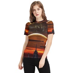 Science-fiction-digital-illustration Women s Short Sleeve Rash Guard by Cowasu