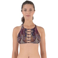 Abstract-design-backdrop-pattern Perfectly Cut Out Bikini Top by Cowasu