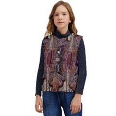 Abstract-design-backdrop-pattern Kid s Button Up Puffer Vest	