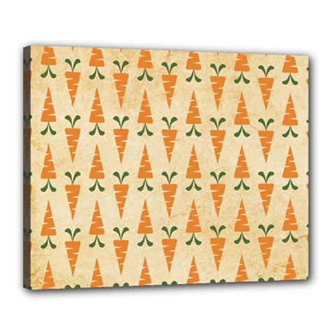 Patter-carrot-pattern-carrot-print Canvas 20  X 16  (stretched) by Cowasu