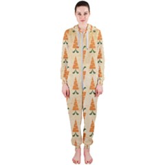 Patter-carrot-pattern-carrot-print Hooded Jumpsuit (ladies)