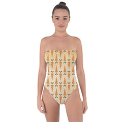 Patter-carrot-pattern-carrot-print Tie Back One Piece Swimsuit by Cowasu