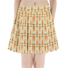 Patter-carrot-pattern-carrot-print Pleated Mini Skirt by Cowasu