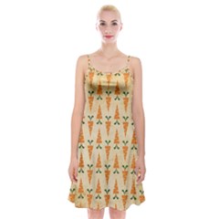 Patter-carrot-pattern-carrot-print Spaghetti Strap Velvet Dress