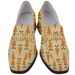 Patter-carrot-pattern-carrot-print Women s Chunky Heel Loafers by Cowasu