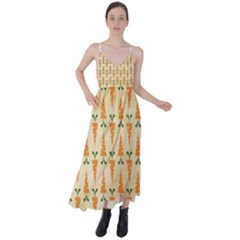 Patter-carrot-pattern-carrot-print Tie Back Maxi Dress by Cowasu