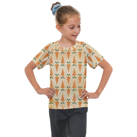 Patter-carrot-pattern-carrot-print Kids  Mesh Piece T-shirt by Cowasu