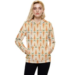 Patter-carrot-pattern-carrot-print Women s Lightweight Drawstring Hoodie