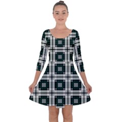 Pattern-design-texture-fashion Quarter Sleeve Skater Dress by Cowasu