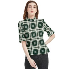 Pattern-design-texture-fashion Frill Neck Blouse