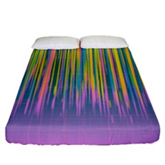 Background-colorful-texture-bright Fitted Sheet (Queen Size)