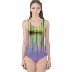 Background-colorful-texture-bright One Piece Swimsuit by Cowasu