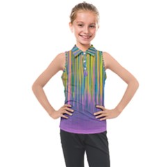 Background-colorful-texture-bright Kids  Sleeveless Polo T-shirt