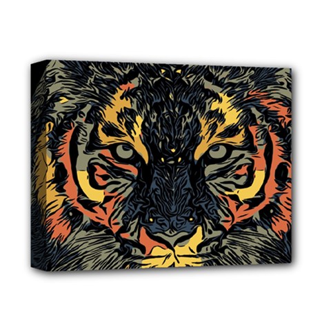 Tiger-predator-abstract-feline Deluxe Canvas 14  X 11  (stretched) by Cowasu