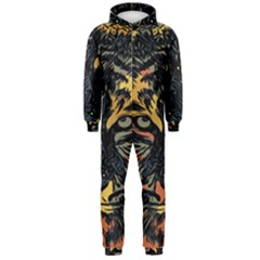 Tiger-predator-abstract-feline Hooded Jumpsuit (men)