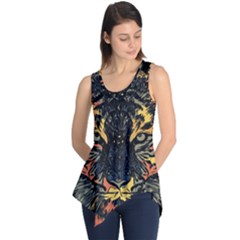 Tiger-predator-abstract-feline Sleeveless Tunic by Cowasu