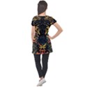 Tiger-predator-abstract-feline Puff Sleeve Tunic Top View2