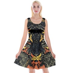 Tiger-predator-abstract-feline Reversible Velvet Sleeveless Dress