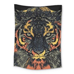 Tiger-predator-abstract-feline Medium Tapestry