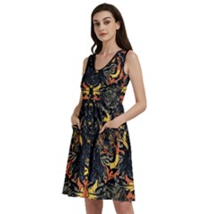 Tiger-predator-abstract-feline Sleeveless Dress With Pocket