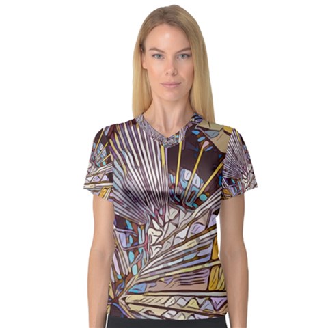 Abstract-drawing-design-modern V-neck Sport Mesh T-shirt by Cowasu