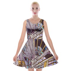 Abstract-drawing-design-modern Velvet Skater Dress