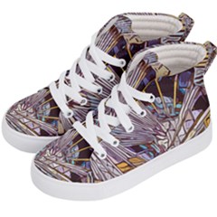 Abstract-drawing-design-modern Kids  Hi-top Skate Sneakers by Cowasu