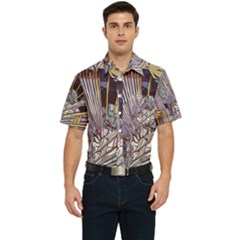 Abstract-drawing-design-modern Men s Short Sleeve Pocket Shirt 