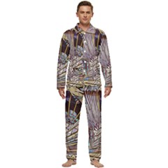 Abstract-drawing-design-modern Men s Long Sleeve Velvet Pocket Pajamas Set