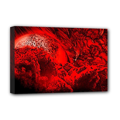 Planet-hell-hell-mystical-fantasy Deluxe Canvas 18  X 12  (stretched) by Cowasu