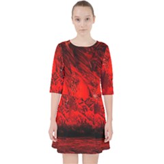 Planet-hell-hell-mystical-fantasy Quarter Sleeve Pocket Dress