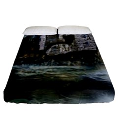 Sea-island-castle-landscape Fitted Sheet (king Size)