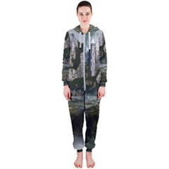 Sea-island-castle-landscape Hooded Jumpsuit (ladies)