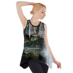 Sea-island-castle-landscape Side Drop Tank Tunic by Cowasu