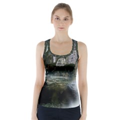 Sea-island-castle-landscape Racer Back Sports Top by Cowasu