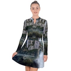 Sea-island-castle-landscape Long Sleeve Panel Dress