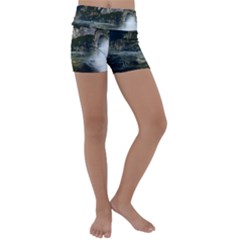 Sea-island-castle-landscape Kids  Lightweight Velour Yoga Shorts by Cowasu