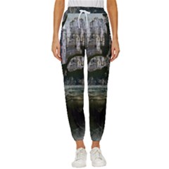 Sea-island-castle-landscape Women s Cropped Drawstring Pants by Cowasu