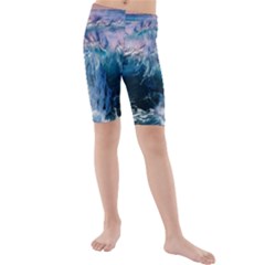 Sea-waves-ocean-water-beach-surf Kids  Mid Length Swim Shorts by Cowasu