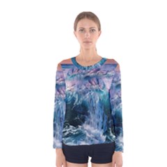 Sea-waves-ocean-water-beach-surf Women s Long Sleeve T-shirt