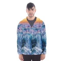 Sea-waves-ocean-water-beach-surf Men s Hooded Windbreaker