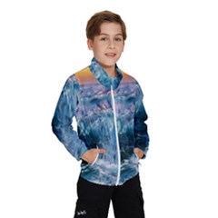 Sea-waves-ocean-water-beach-surf Kids  Windbreaker