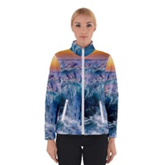 Sea-waves-ocean-water-beach-surf Women s Bomber Jacket